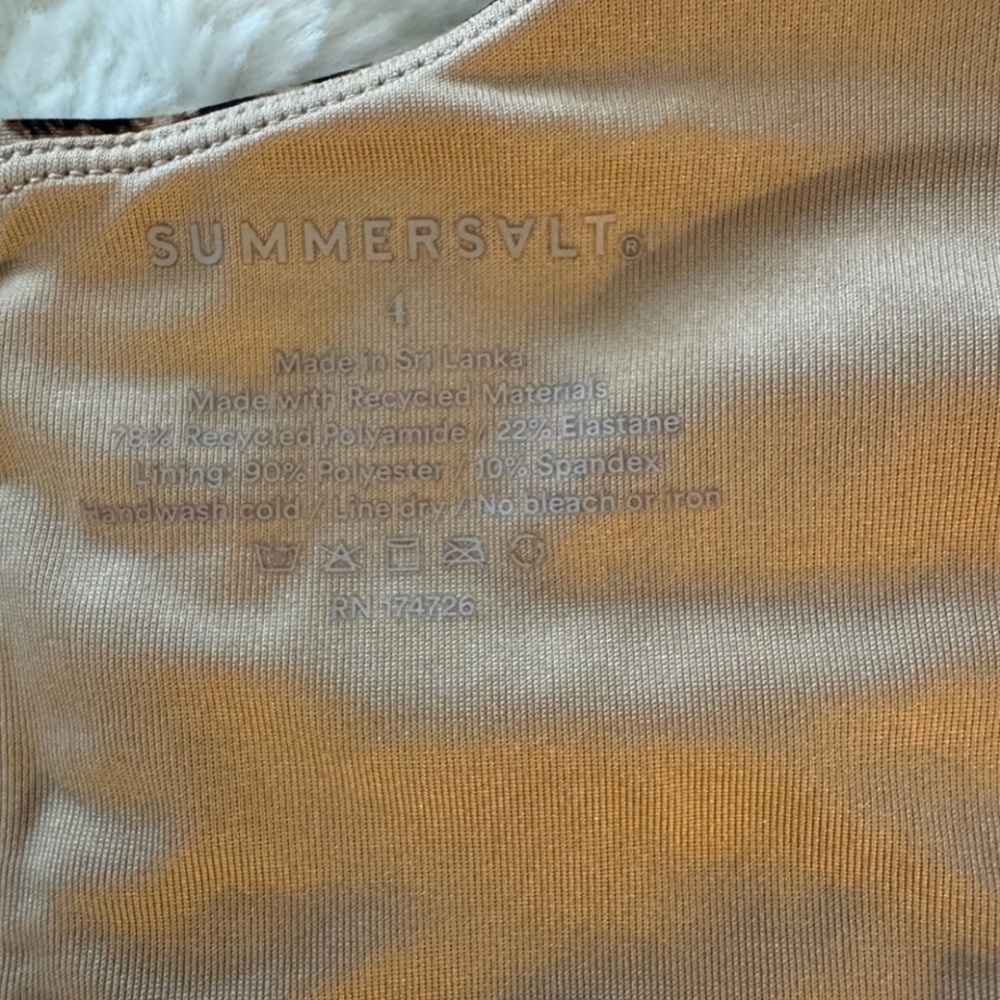 NWOT SUMMERSALT The Surf Womens Cheetah Print Swimming Suit Size 4 - Picture 4 of 4